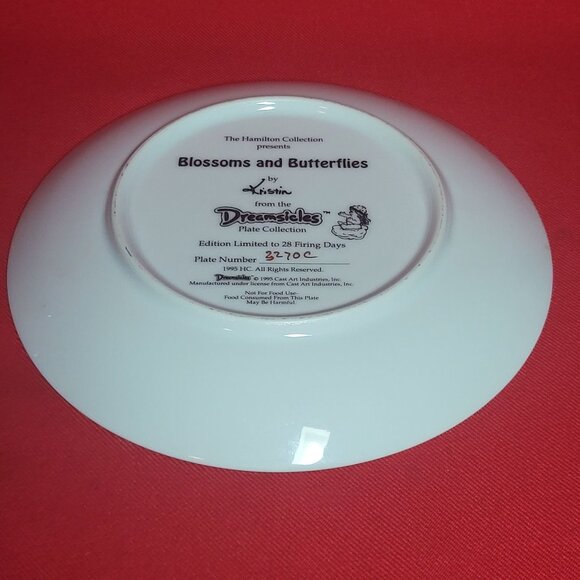 Vintage Dreamsicles Blossoms and Butterflies Angel Cherub Collectible Plate 1994 - Picture 6 of 12